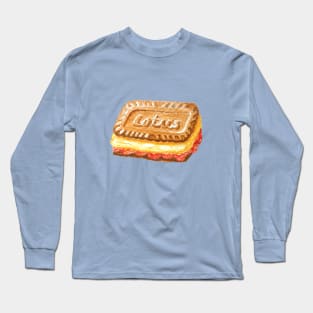 Lotus Biscoff Cookie Ice Cream Sandwich Watercolour Painting Long Sleeve T-Shirt